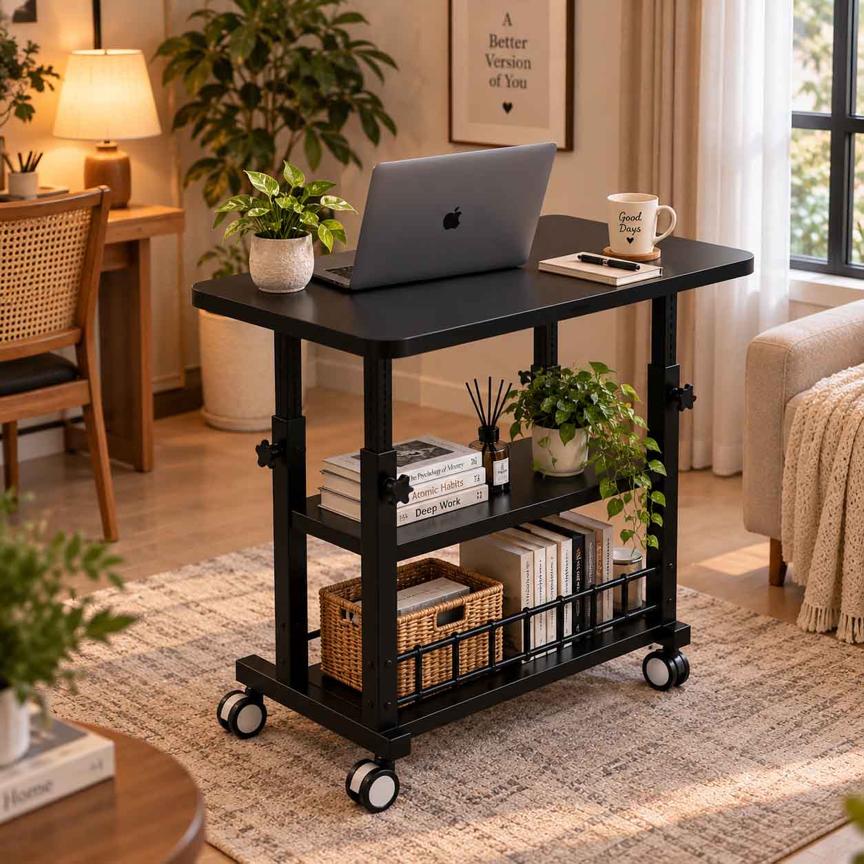 Premium 26 × 18 Inch Tripple Layer Table - Black